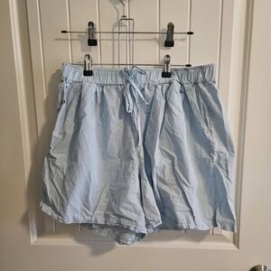 Light Blue Drawstring Shorts